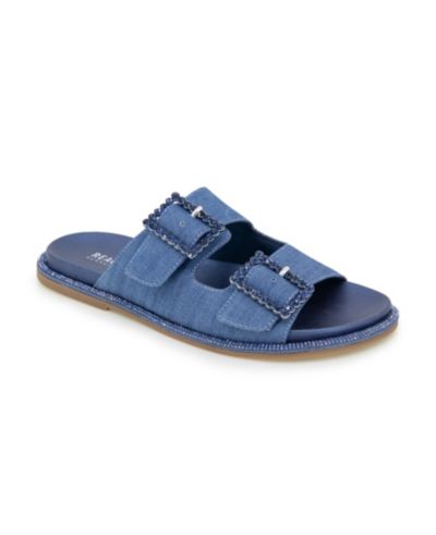 Женские сандалии Kenneth Cole Reaction Sydney Two Band Jewel Buckle Flat