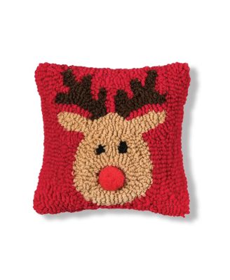 Декоративная мини-подушка C&F Home Red Nose Reindeer Games Hooked Christmas 8" x 8"