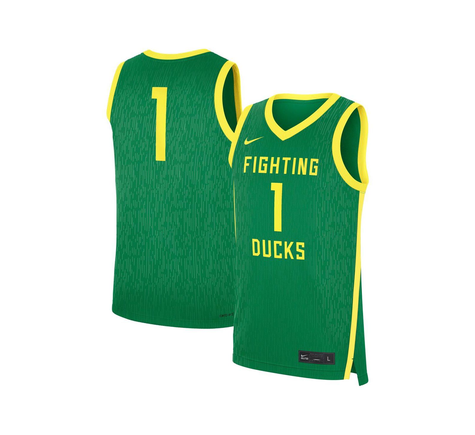 Мужская баскетбольная джерси Nike Green Oregon Ducks Road Replica