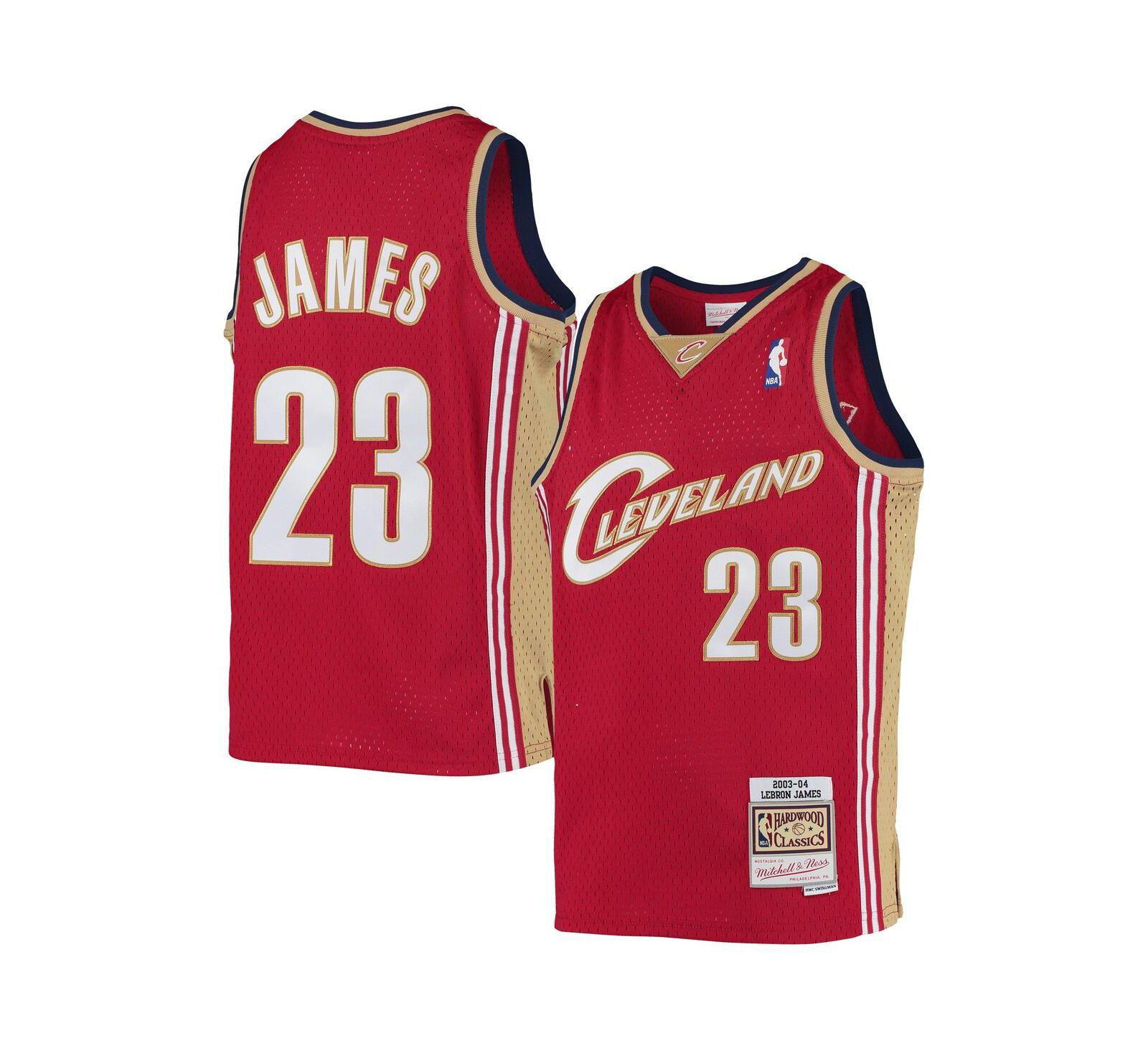 Джерси Mitchell & Ness LeBron James Cleveland Cavaliers 2003-04 Hardwood Classics Swingman для мальчиков и девочек