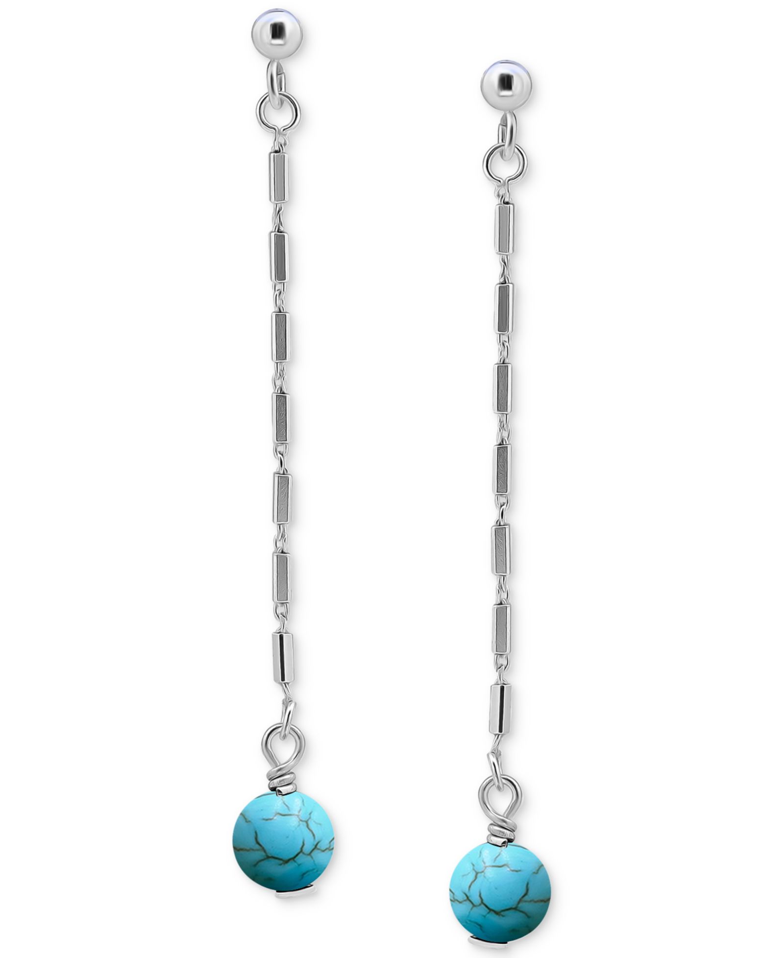 Giani Bernini Gemstone Bead Chain Drop Earrings in 18k Gold-Plated Sterling Silver, Created for Macy's