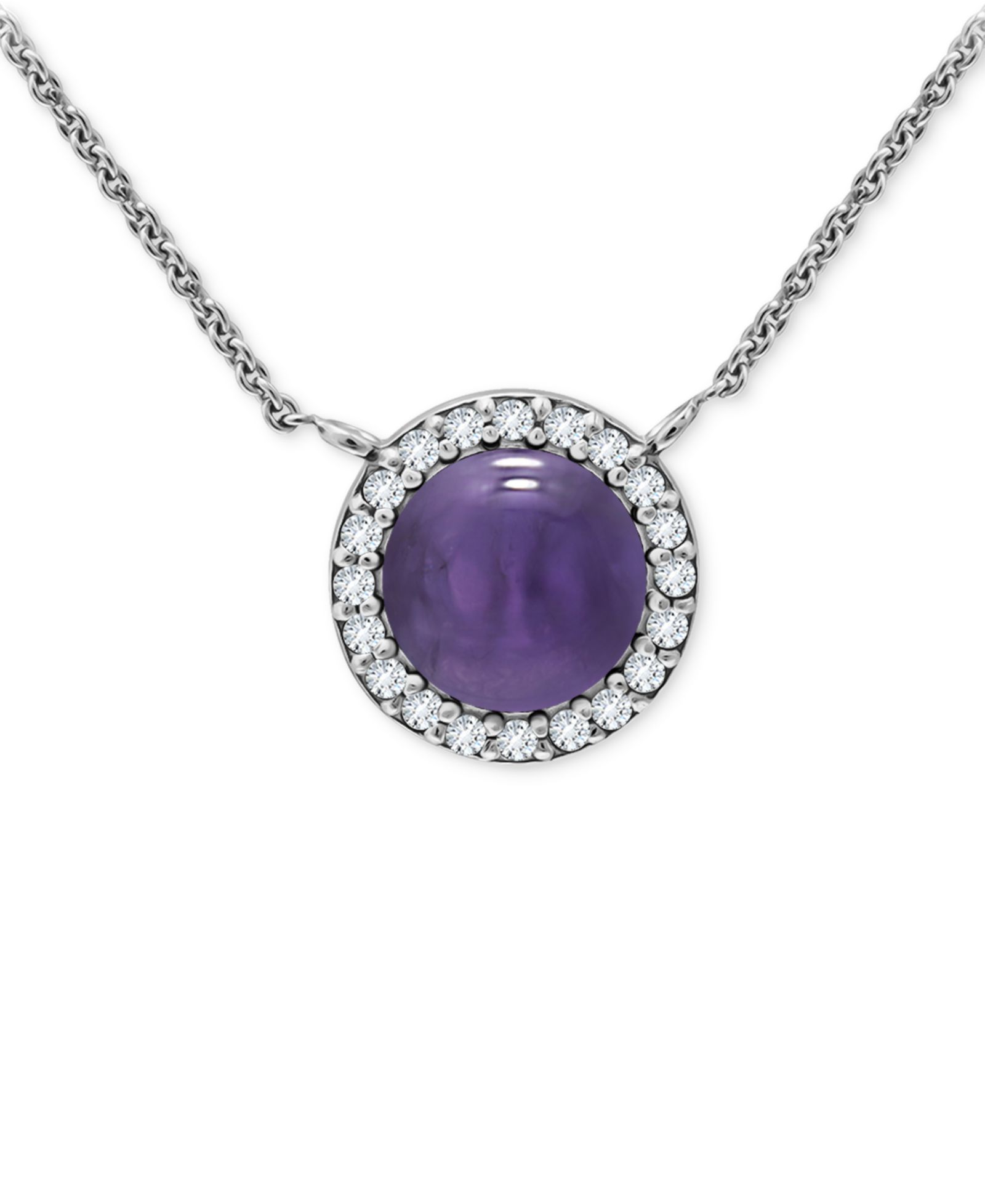 Giani Bernini ожерелье Amethyst/Gold & Cubic Zirconia Halo Pendant Necklace в 18k Gold-Plated Sterling Silver, 16" + 2" extender