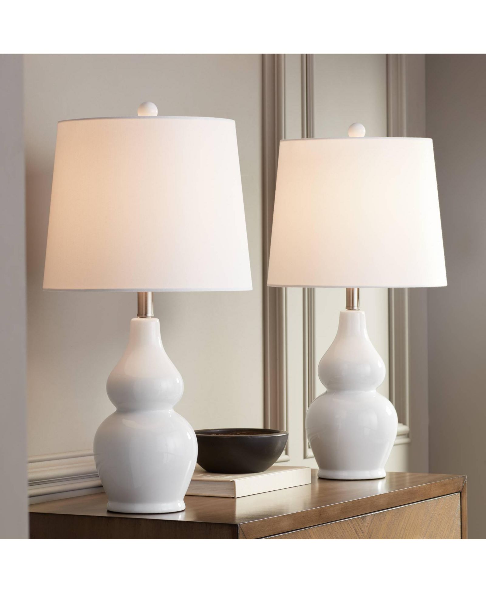 360 Lighting Jane современные настольные лампы, набор из 2 шт., керамика и ткань
