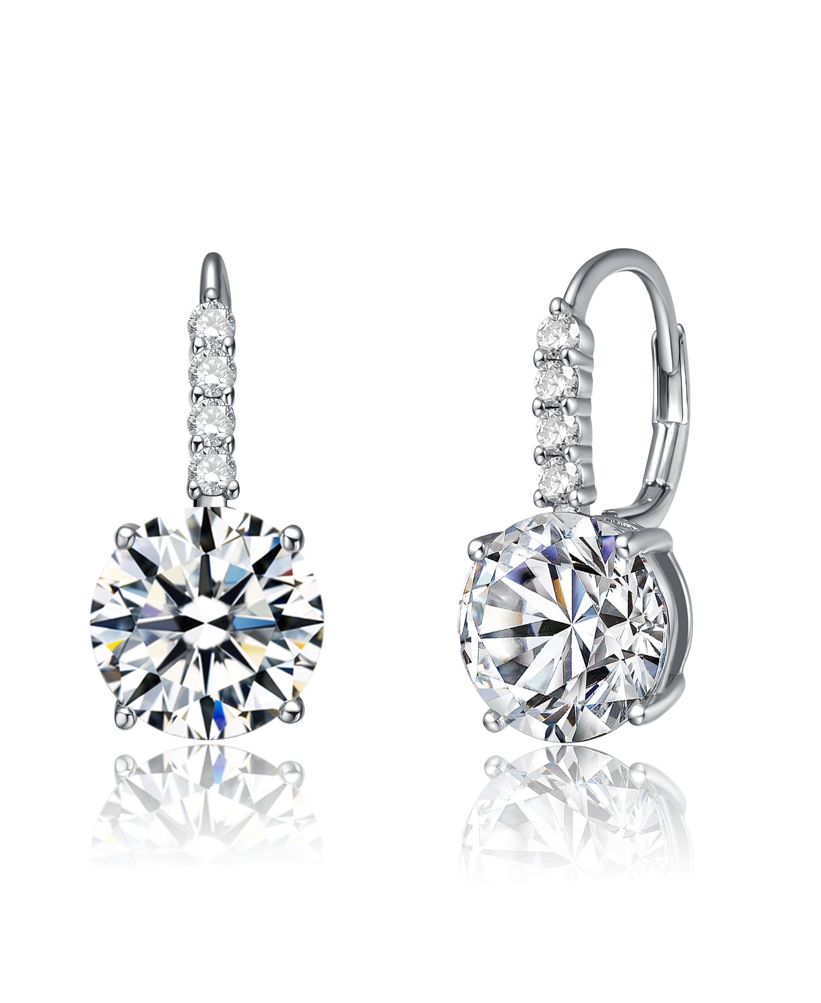 Rachel Glauber Classic Elegant Basket-Set Drop Leaver Back Earrings