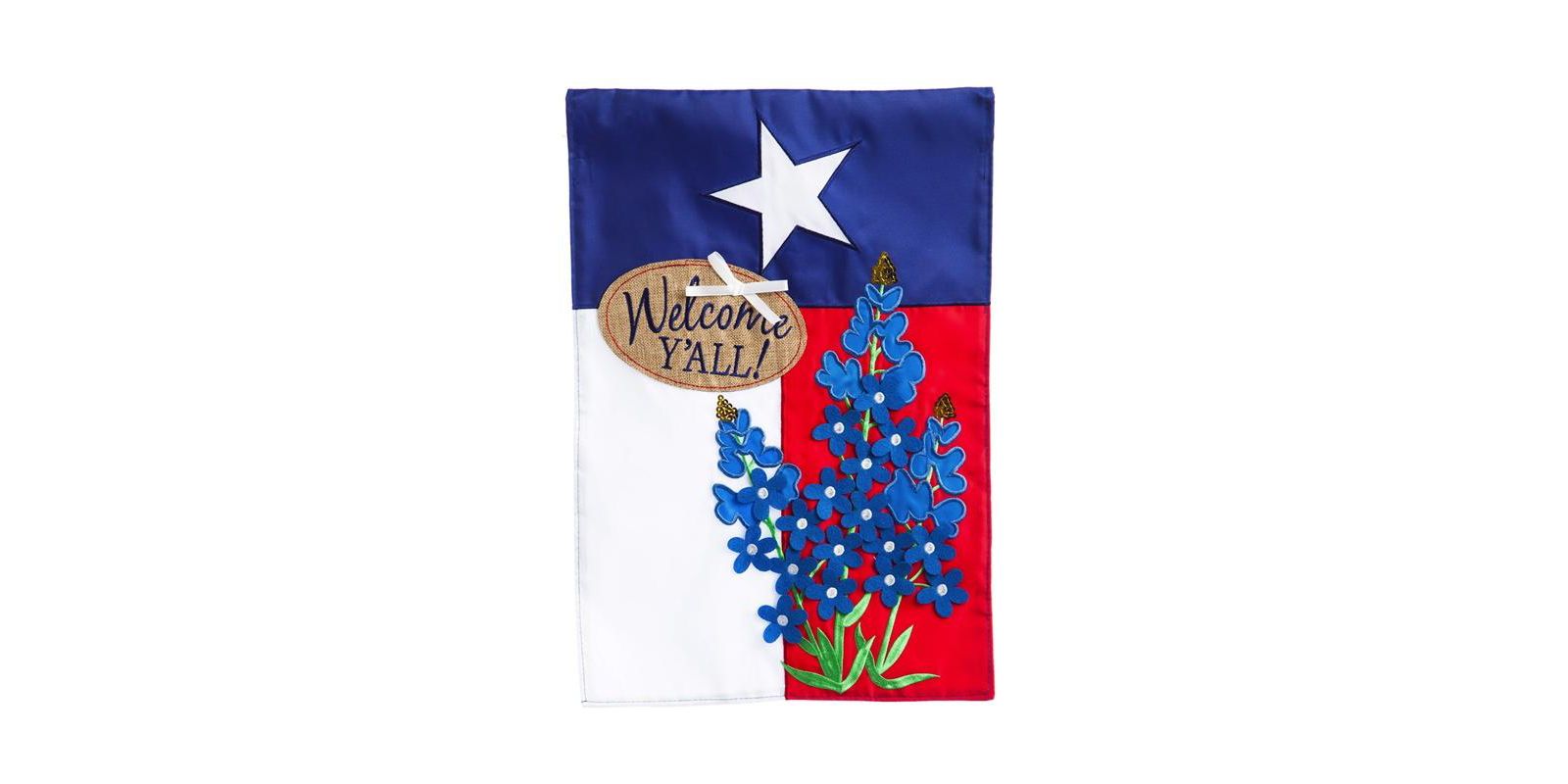 Садовый флаг Evergreen Flag Texas Blue Bonnets с аппликацией