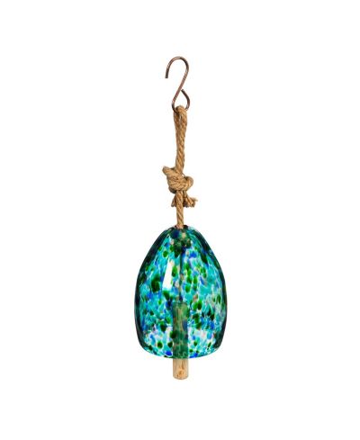 Evergreen Art Glass Speckle Turquoise Bell Chime