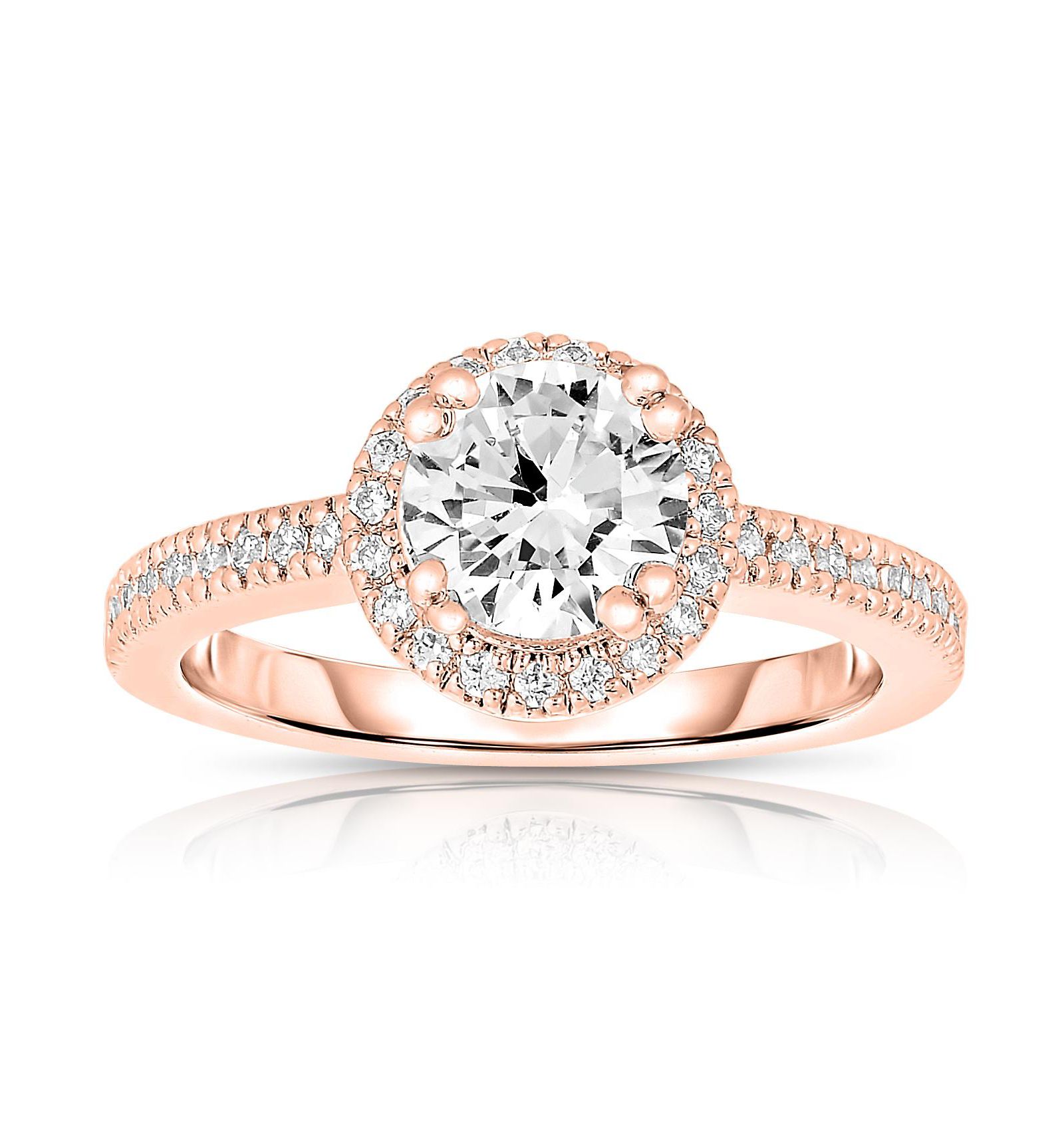Кольцо Genevive Radiant 18K Rose Gold Plated Cubic Zirconia