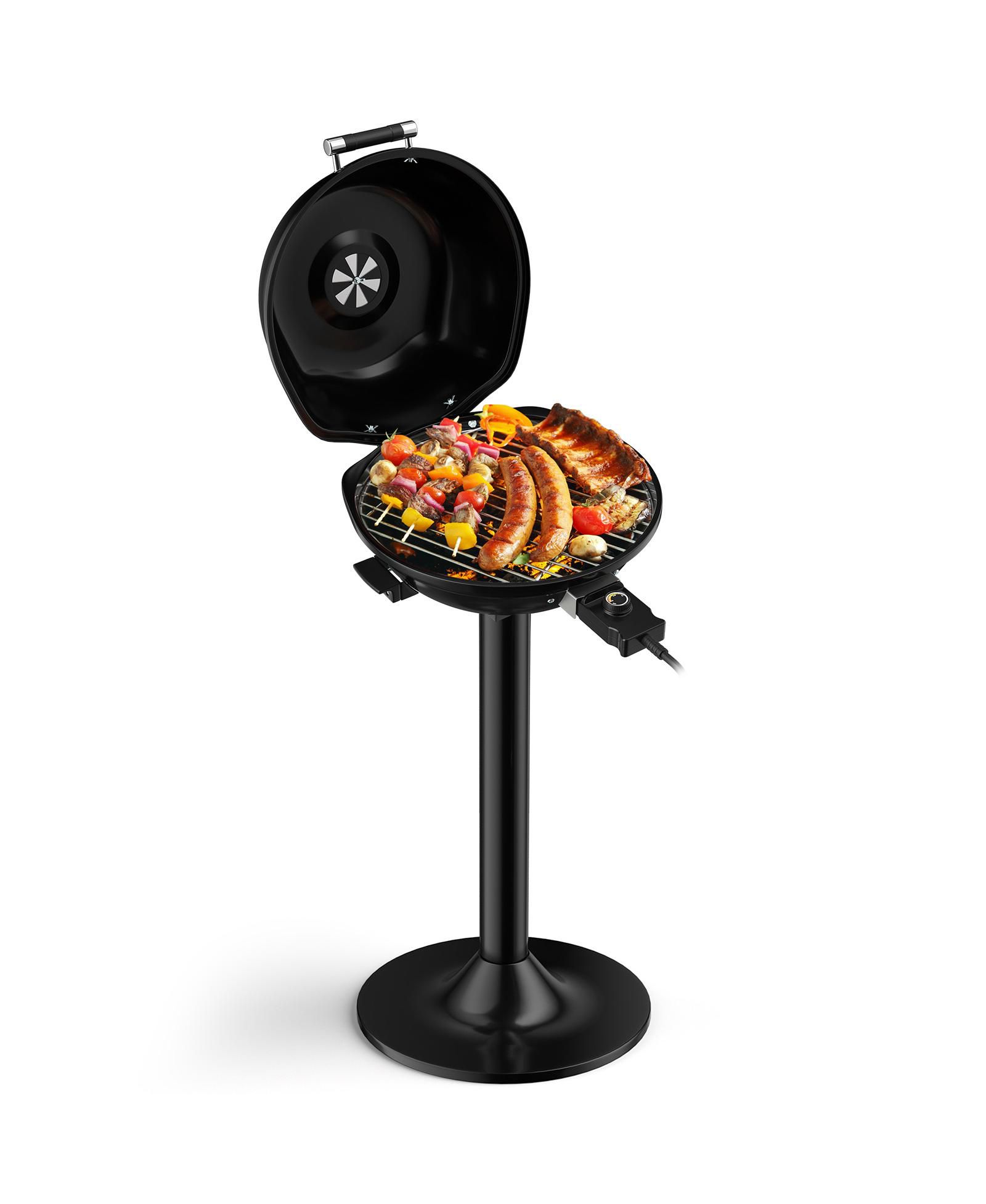 1600W Portable Electric BBQ Grill with Removable Non-Stick Rack