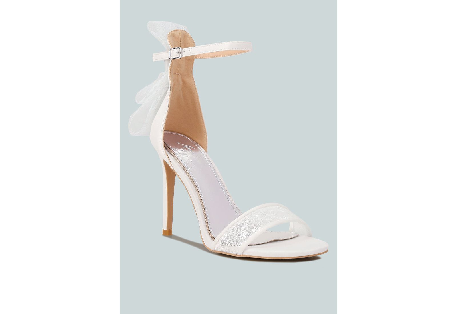 London Rag Women's Delancy Bow Detail Lace Stiletto Sandals