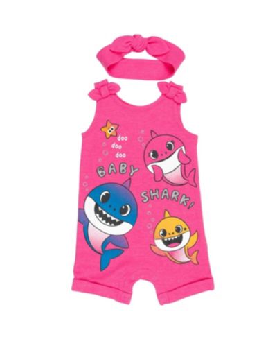 Детский комбинезон Baby Shark Pinkfong Shark с повязкой на голову
