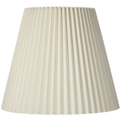 Springcrest 10" Top x 17" Bottom x 14 1/2" High x 14 3/4" Slant Lamp Shade Replacement Large Bell Pleated Spider Harp Finial