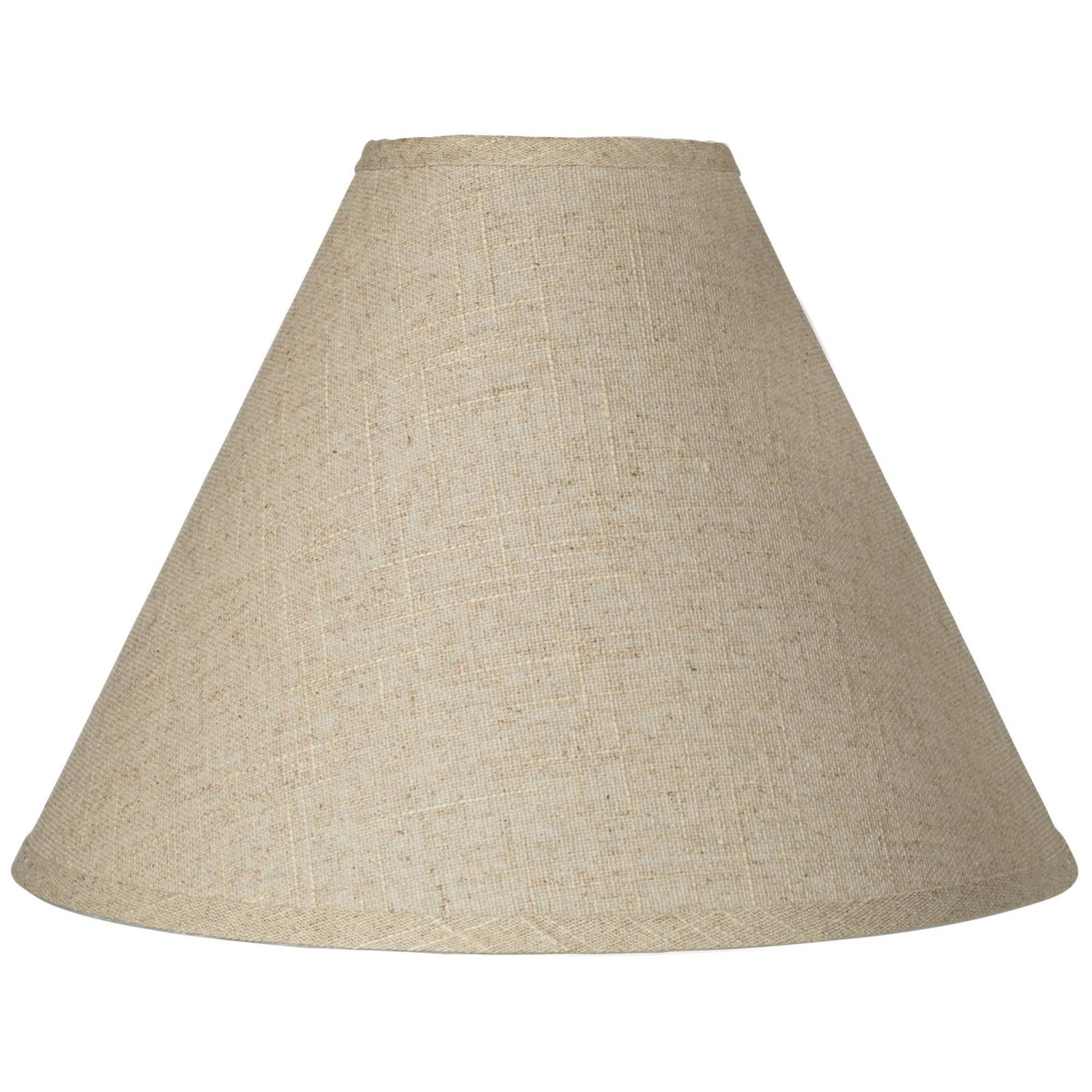 Springcrest Fine Burlap Large Empire Lamp Shade 5" Top x 15" Bottom x 11.5" High x 10.5" Slant (Spider) Replacement with Harp and Finial