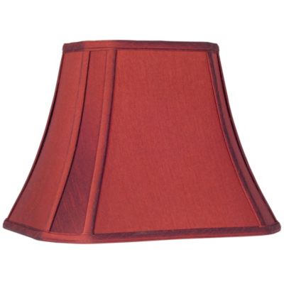 Springcrest Crimson Red Cut-Corner Medium Lamp Shade 8" Wide and 6" Deep at Top x 14" Wide and 11" Deep at Bottom x 11" High (Spider) Replacement