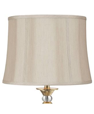 Springcrest Taupe Medium Softback Round Lamp Shade 14" Top x 16" Bottom x 12" High (Spider) Replacement with Harp and Finial