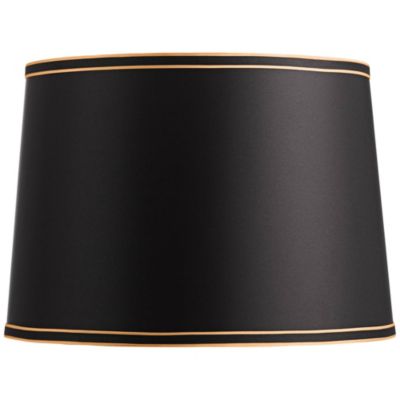 Абажур для лампы Springcrest Medium Drum Black and Gold Trim 14" Top x 16" Bottom x 11" High