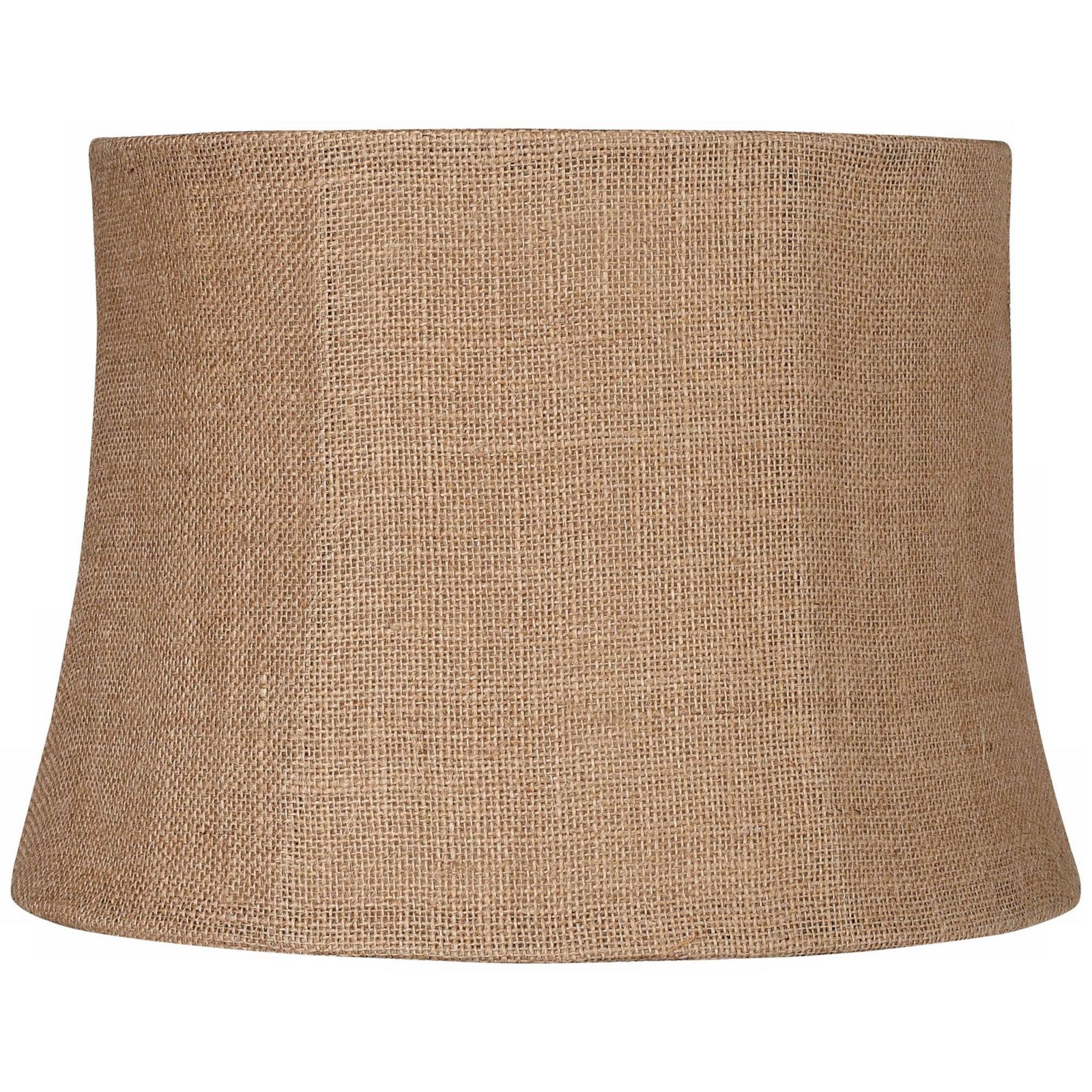 Springcrest Natural Burlap Medium Drum Lamp Shade 12" Top x 14" Bottom x 10" High (Spider) Replacement with Harp and Finial