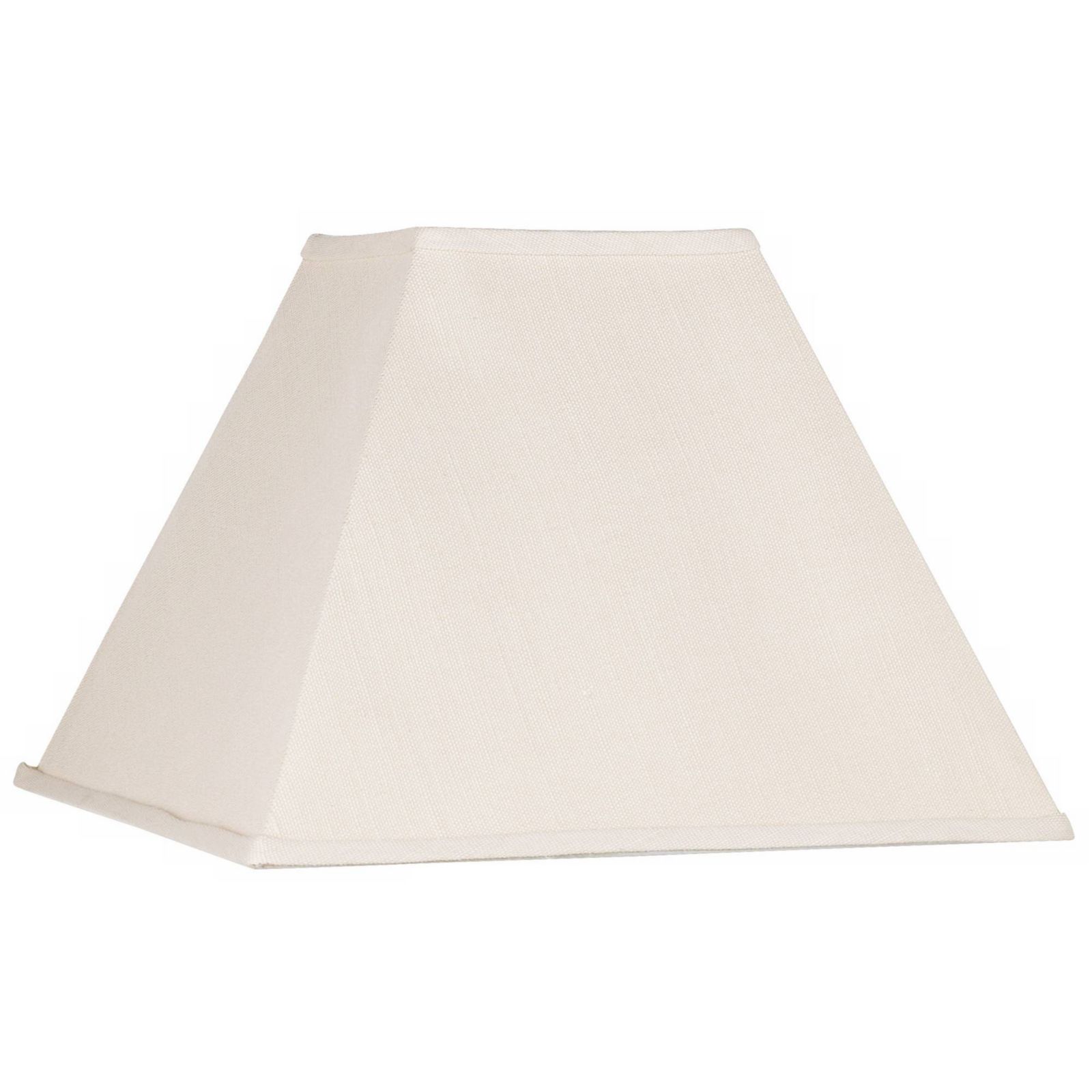 Springcrest Beige Linen Large Square Lamp Shade 7" Top x 17" Bottom x 13" Slant x 12" High (Spider) Replacement with Harp and Finial