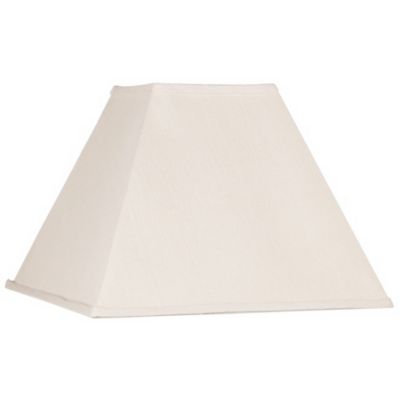 Springcrest Beige Linen Large Square Lamp Shade 7" Top x 17" Bottom x 13" Slant x 12" High (Spider) Replacement with Harp and Finial