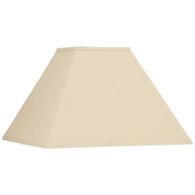 Springcrest Linen Medium Square Lamp Shade 6" Top x 16" Bottom x 12" Slant x 10" High (Spider) Replacement with Harp and Finial