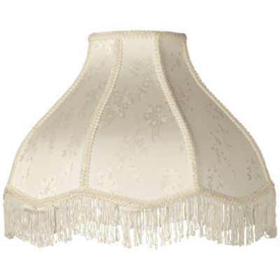 Абажур для лампы Springcrest, 6" Top x 17" Bottom x 11" High x 12" Slant, Cream Dome Floral Scalloped Spider Harp Finial