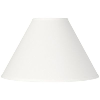 Springcrest Collection 6" Top x 17" Bottom x 10" High x 11.5" Slant Lamp Shade Replacement White Chimney Linen Spider Harp Finial