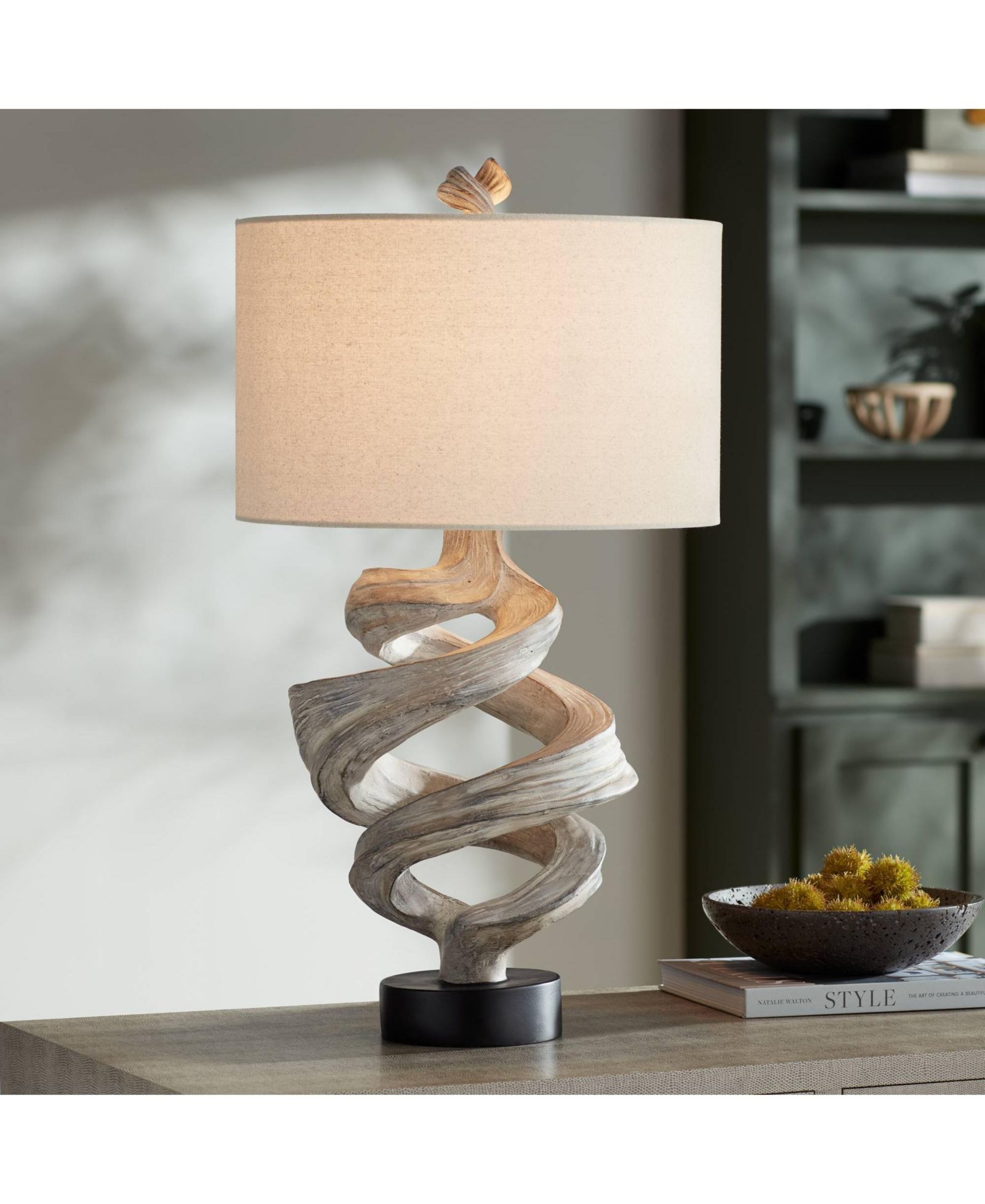 Possini Euro Design настольная лампа в рустикальном современном стиле из коричневого дерева