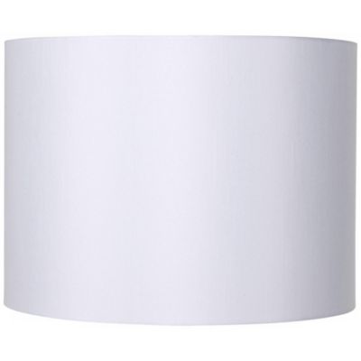 Springcrest White Hardback Medium Drum Lamp Shade 16" Top x 16" Bottom x 12" High (Spider) Replacement with Harp and Finial
