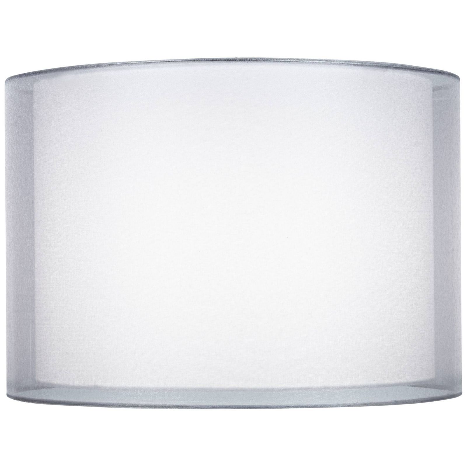 Springcrest Silver and White Double Sheer Medium Drum Lamp Shade 16" Top x 16" Bottom x 11" High (Spider) Replacement with Harp and Finial