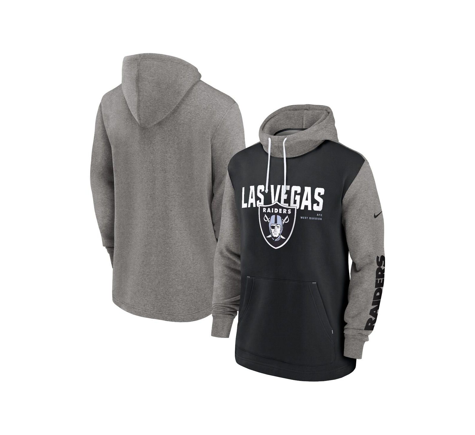Мужское худи Nike Black Las Vegas Raiders Fashion Color Block Pullover Hoodie