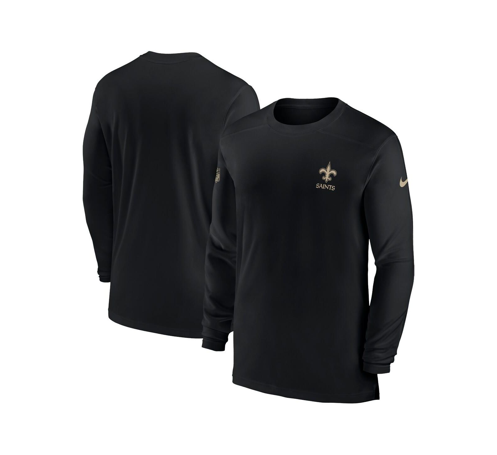 Men's Nike Black New Orleans Saints Sideline Coach Performance Long Sleeve T-shirt