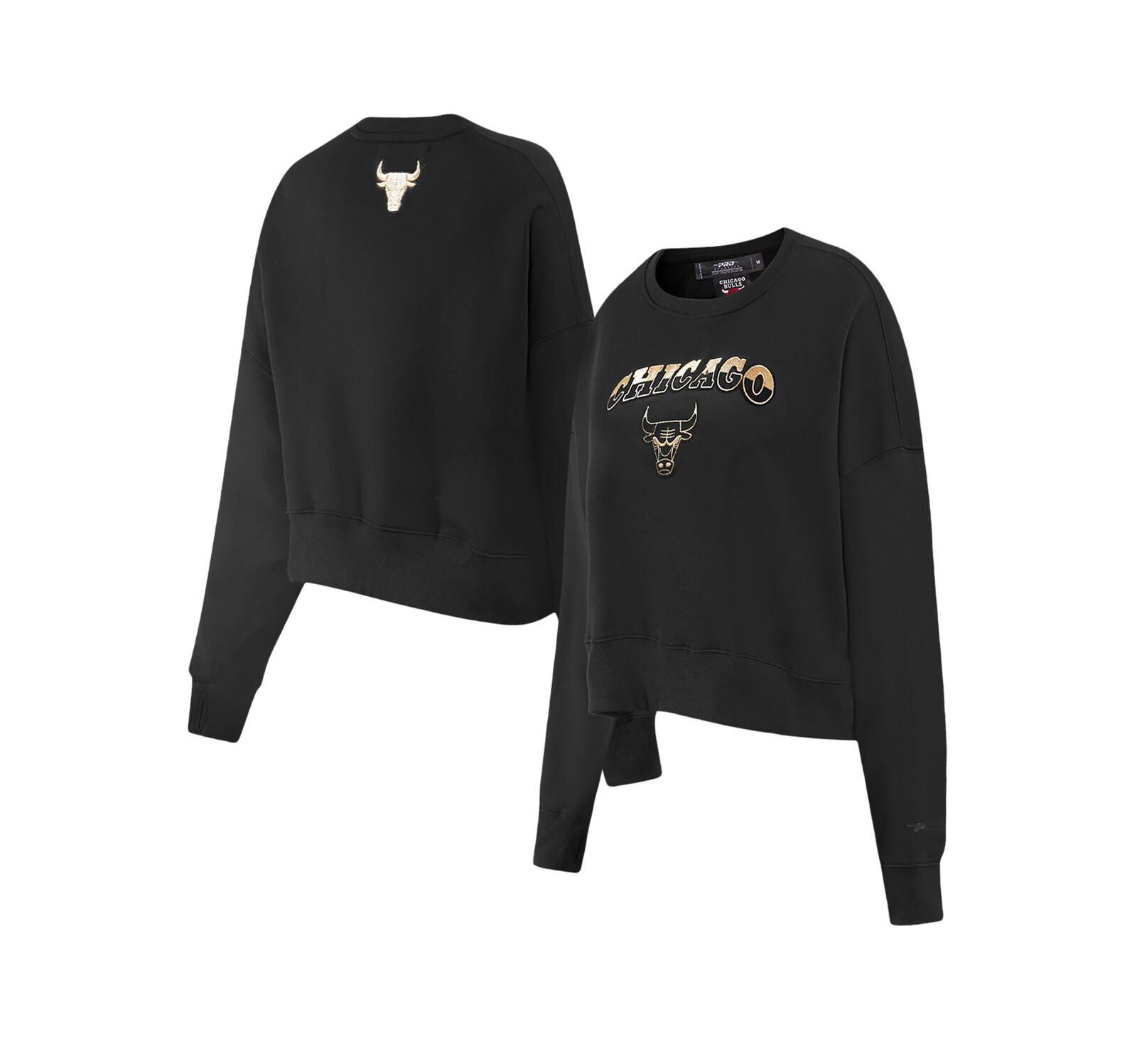 Pro Standard Женское укороченное худи Chicago Bulls Glam, черное