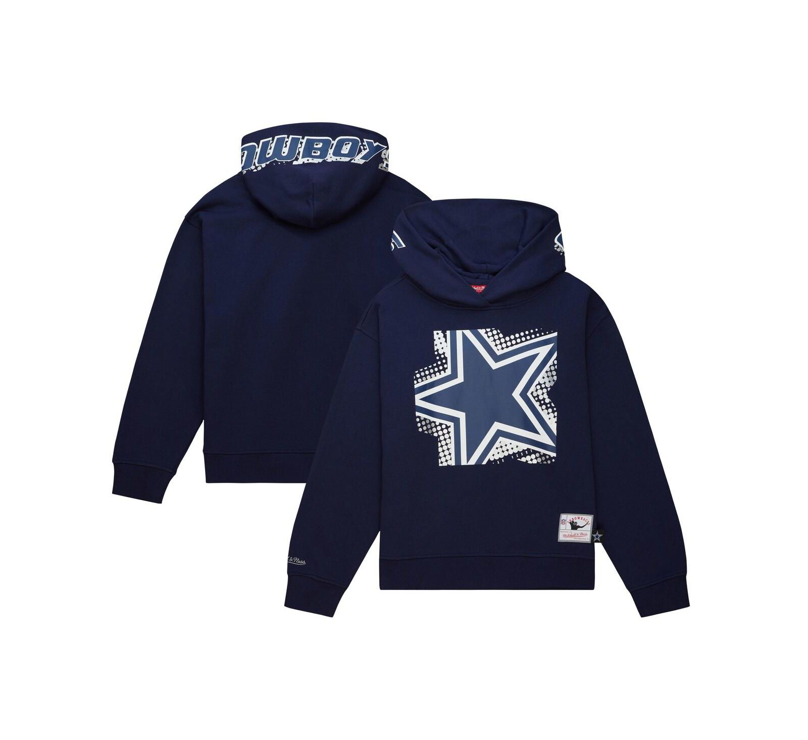 Женское худи Mitchell & Ness Navy Dallas Cowboys Gridiron Classics Big Face 7.0 Pullover