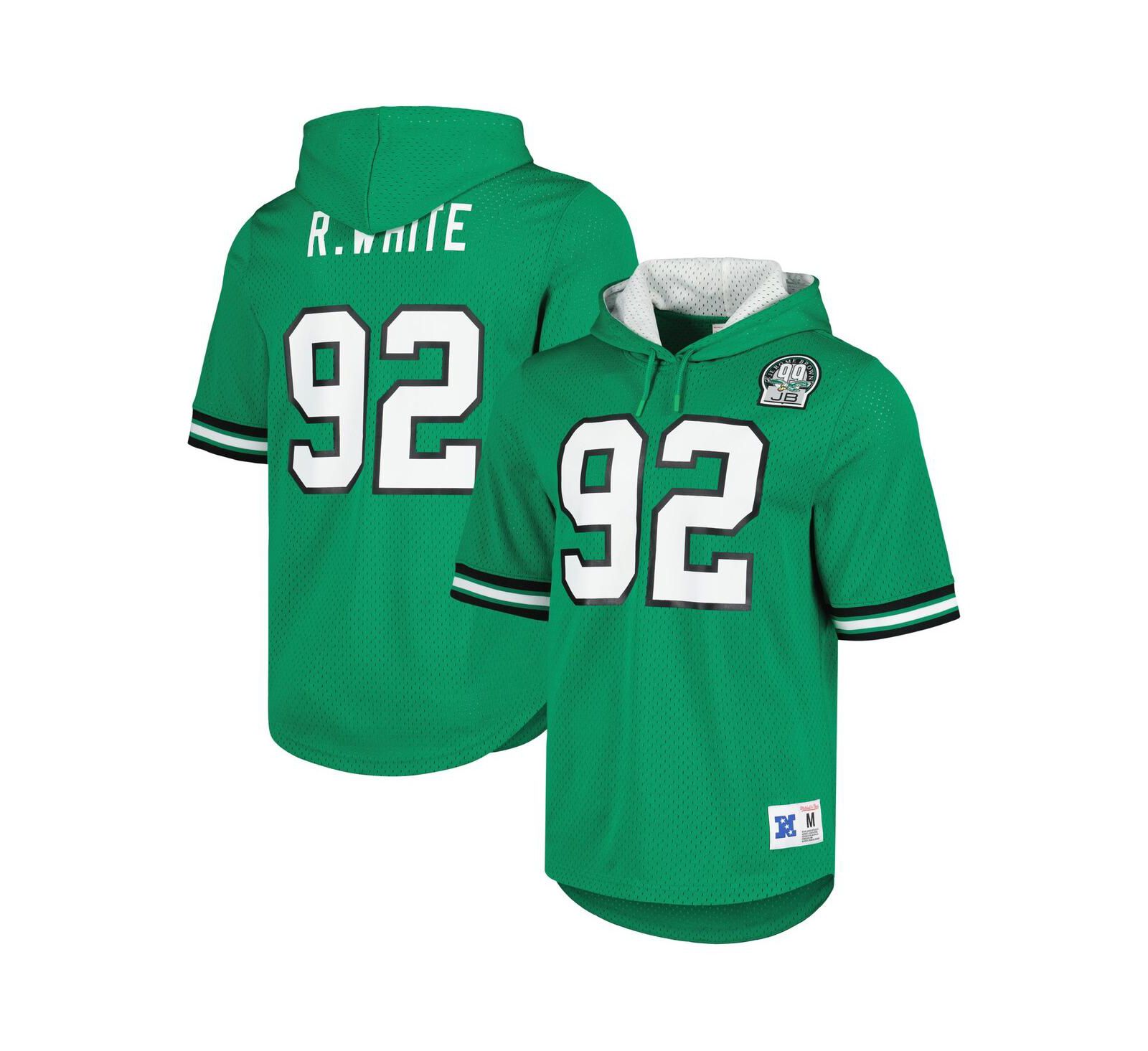 Мужская сетчатая футболка-худи Mitchell & Ness Reggie White Kelly Green Philadelphia Eagles Retired Player Name and Number