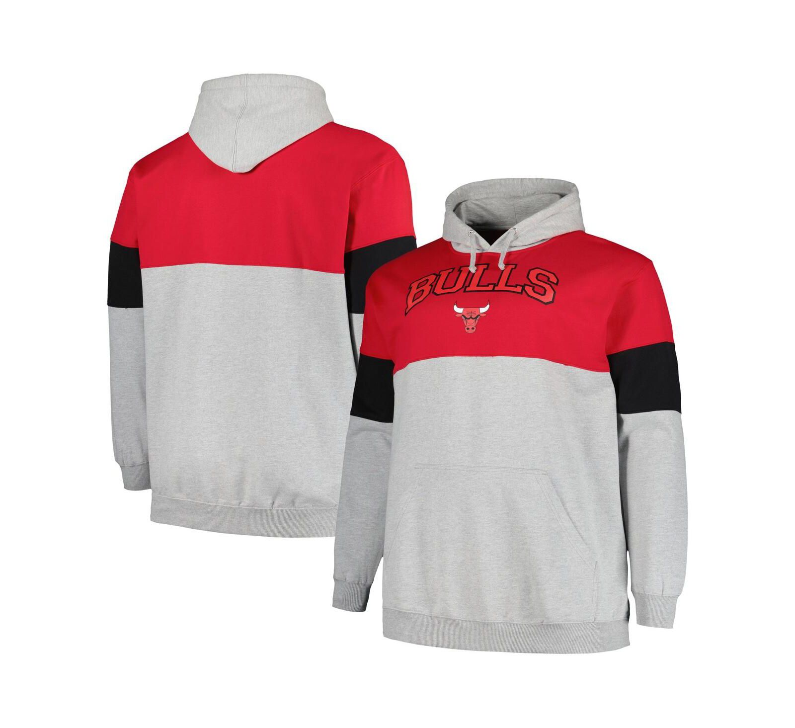 Мужское худи Fanatics Chicago Bulls красного и черного цвета, Big and Tall