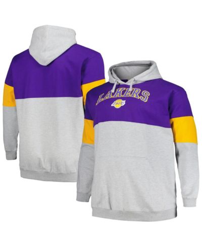 Мужское худи Fanatics Purple, Gold Los Angeles Lakers Big and Tall Pullover