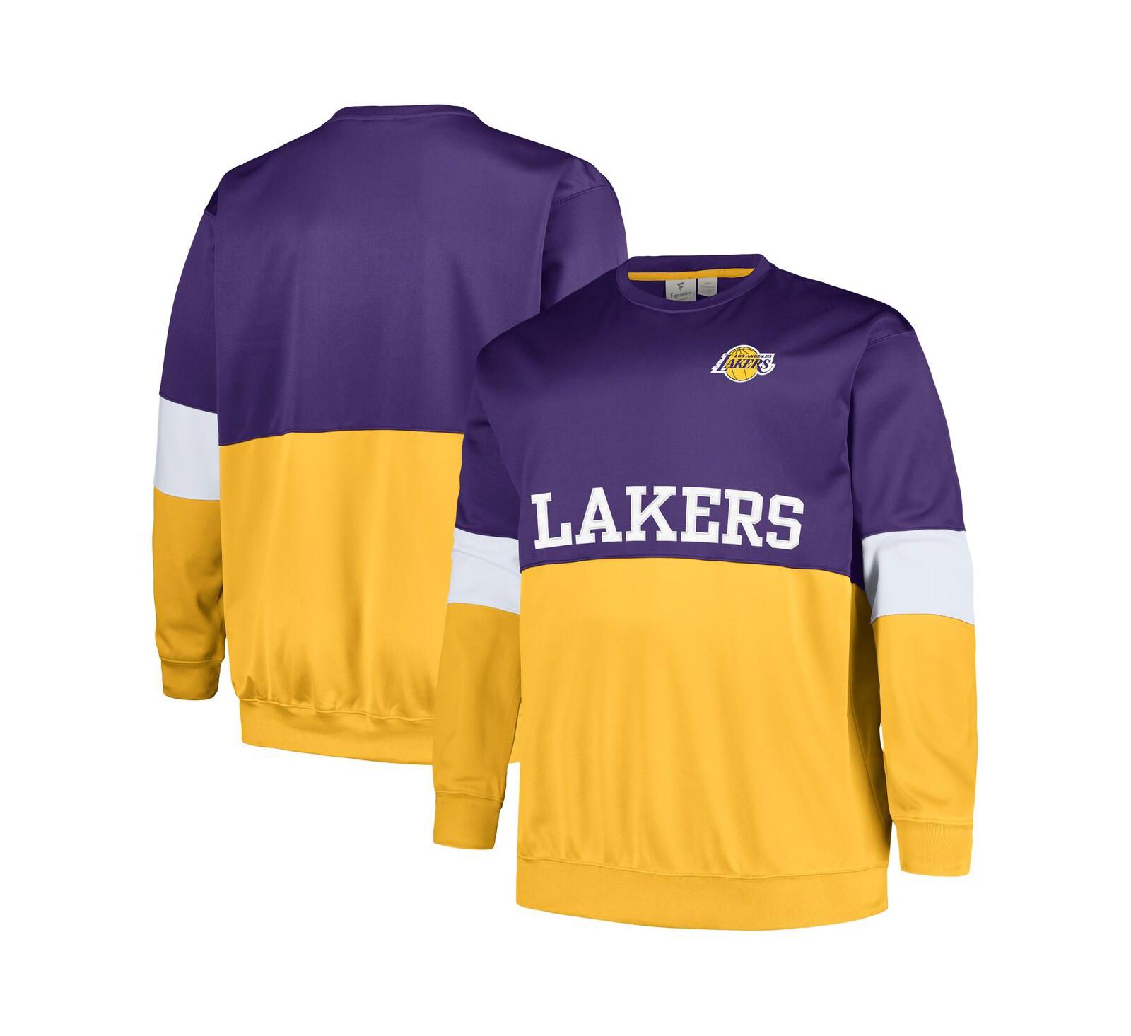 Fanatics Мужская толстовка pullover Los Angeles Lakers Split Big and Tall фиолетово-золотая