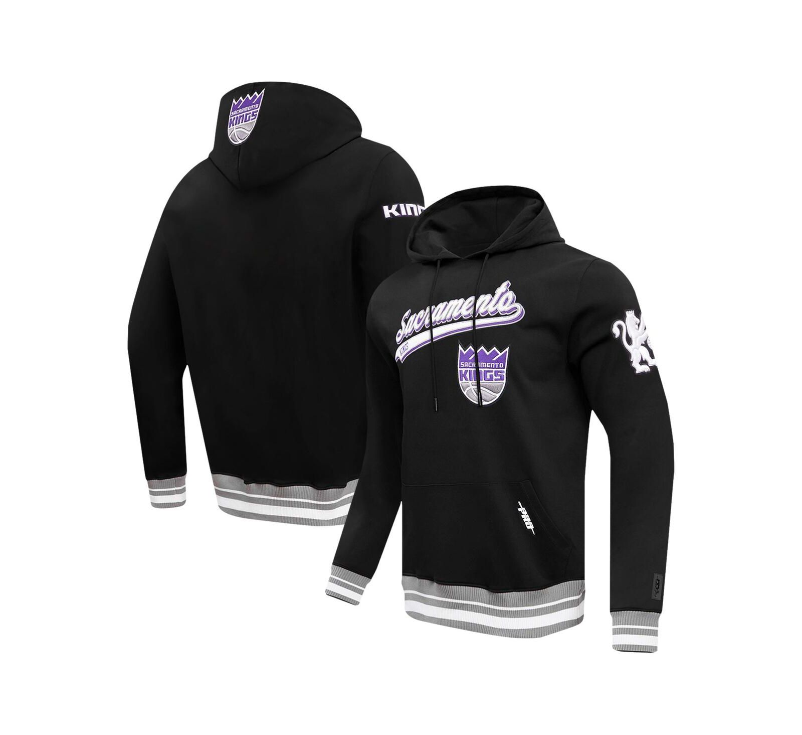 Мужское худи Pro Standard черное с принтом Sacramento Kings Script Tail Pullover