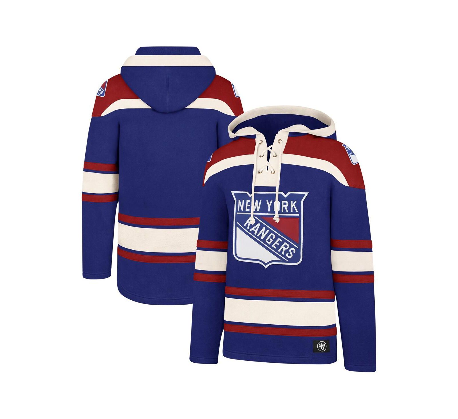 Мужское худи '47 Brand Blue New York Rangers Big and Tall Superior Lacer Pullover