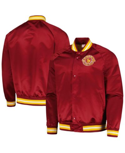 Men's Mitchell & Ness Wine Cleveland Cavaliers Hardwood Classics Throwback Wordmark Raglan Full-Snap Jacket