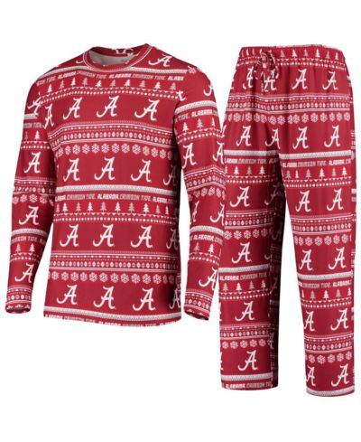 Мужской комплект Concepts Sport Crimson Alabama Crimson Tide Ugly Sweater Knit Long Sleeve Top and Pant