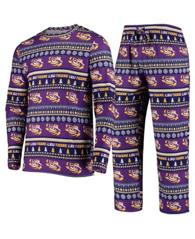 Мужской комплект Concepts Sport Purple LSU Tigers Ugly Sweater Knit Long Sleeve Top and Pant
