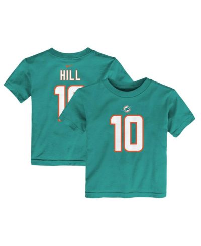 Toddler Boys and Girls Nike Tyreek Hill Aqua Miami Dolphins Player Name and Number T-shirt