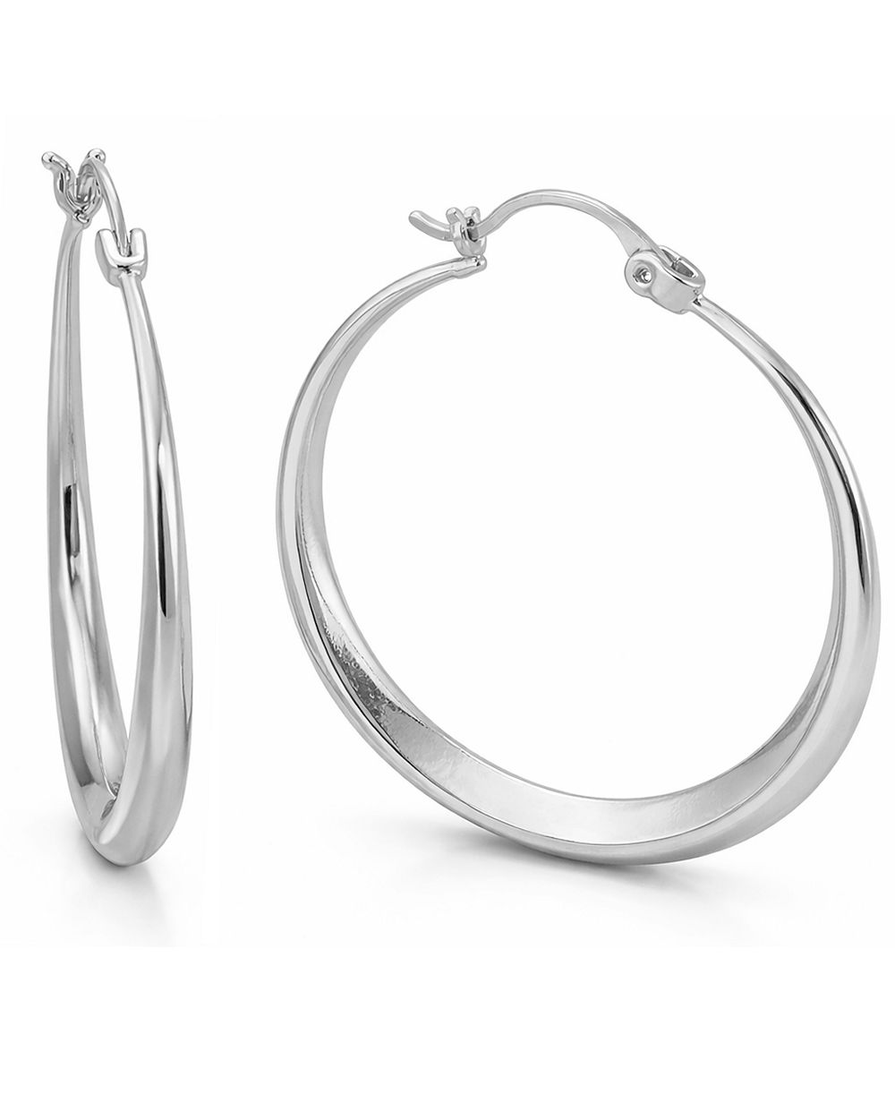 And Now This 18K Gold Plated or Silver Plated Hoop Earring