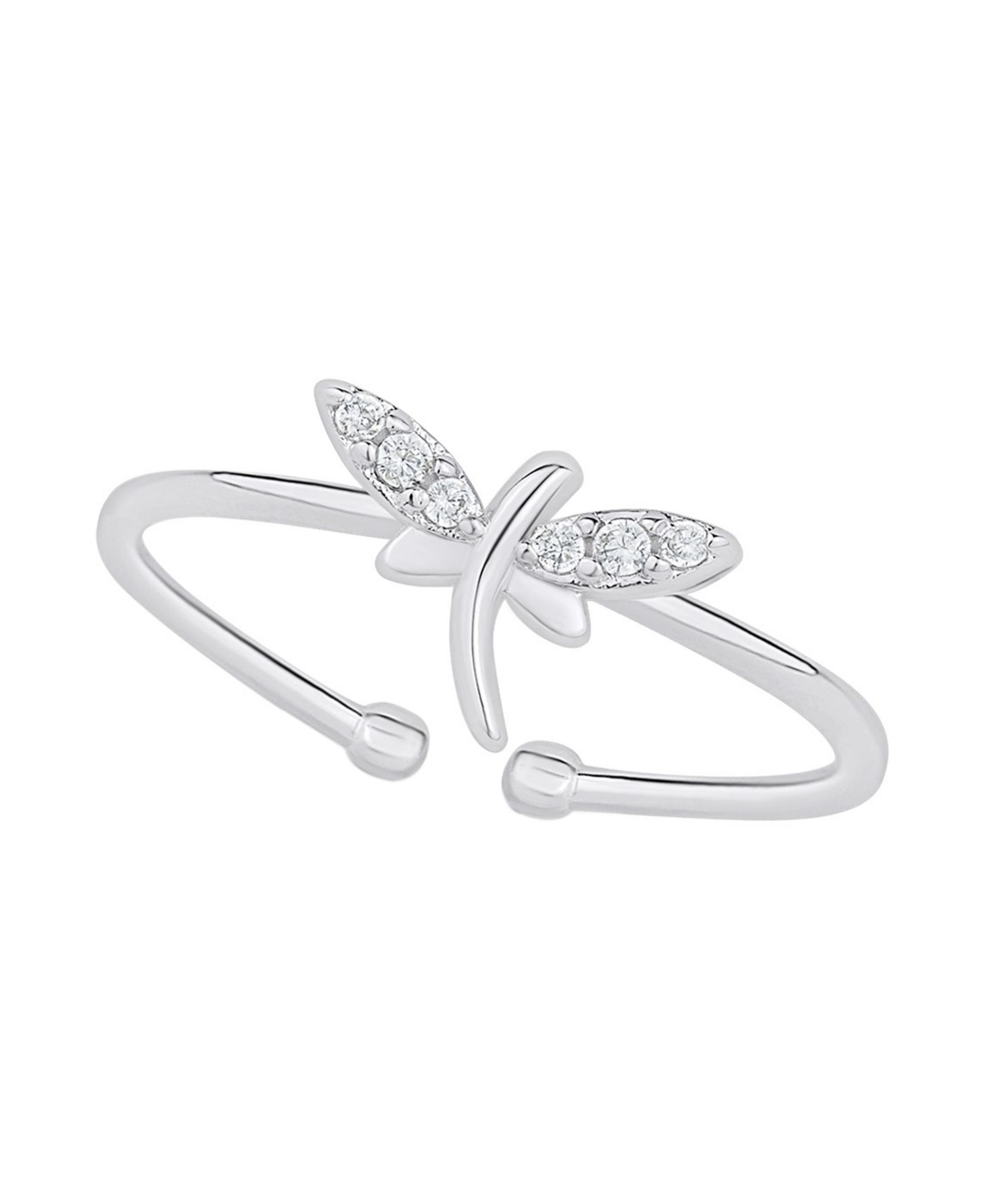 And Now This Cubic Zirconia Dragonfly Toe Ring