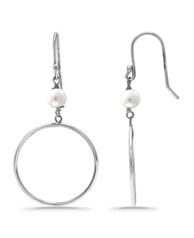 Серьги-подвески Macy's White Cultured Pearl Drop