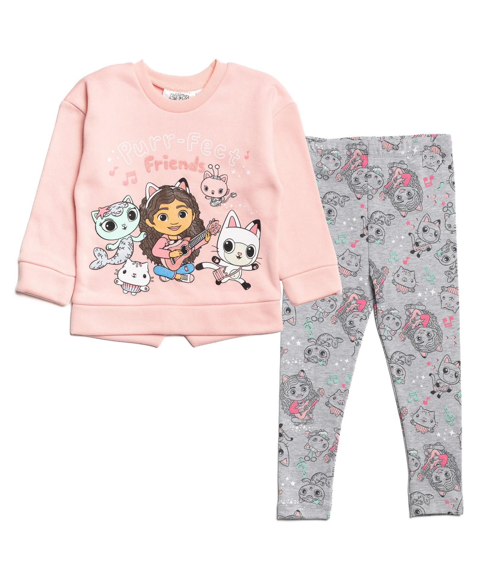 Gabby's Dollhouse Toddler Girls 2T-5T Dreamworks Pullover Fleece Sweatshirt and Leggings Outfit Set