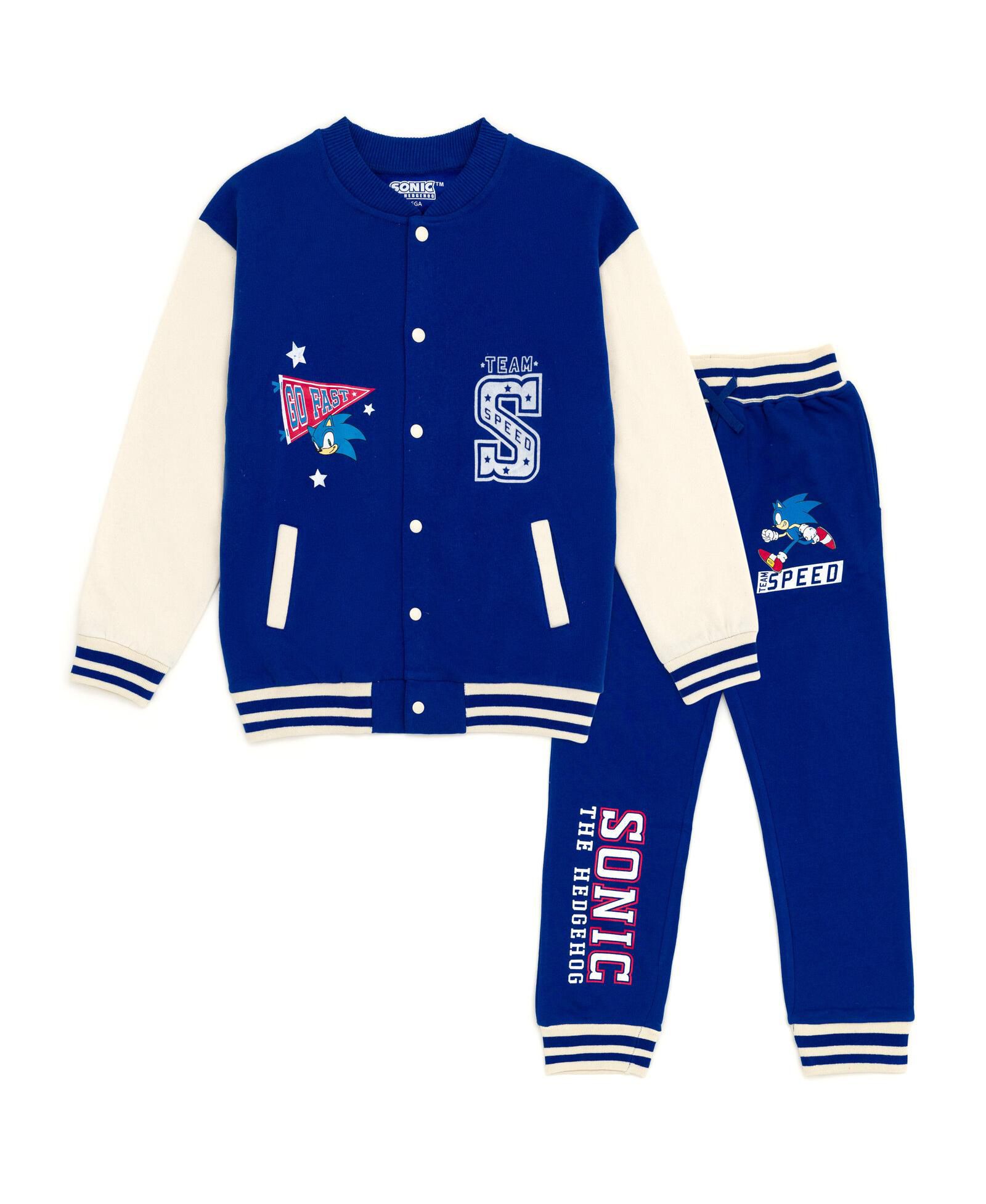 Sega Boys Sonic the Hedgehog Fleece Bomber Jacket and Jogger Pants