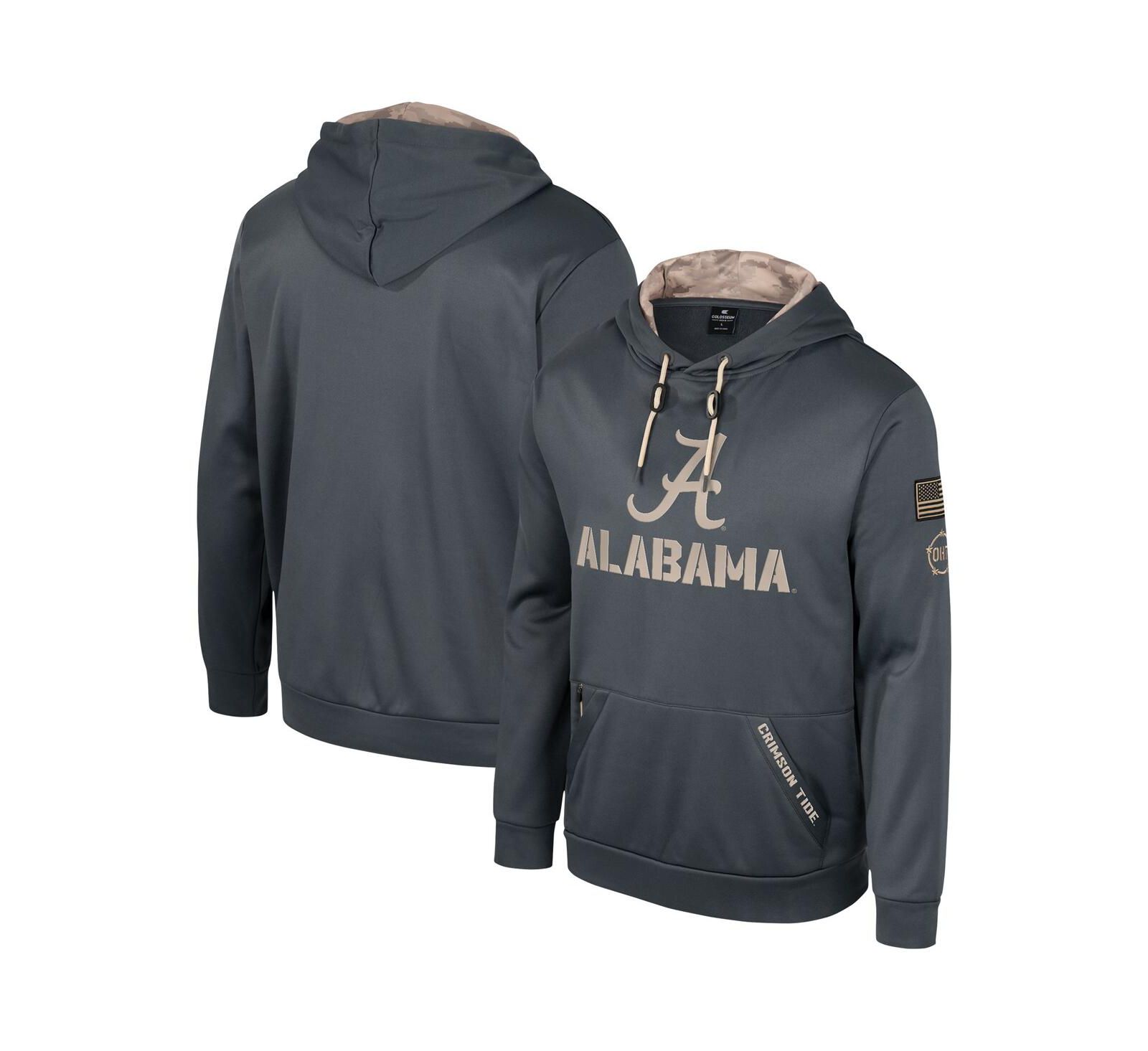 Мужской худи Colosseum Charcoal Alabama Crimson Tide OHT Military-Inspired Appreciation