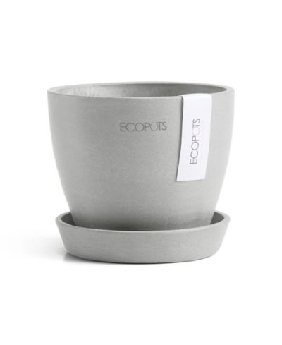 Кашпо Ecopots Antwerp Indoor and Outdoor с блюдцем, 4.5in