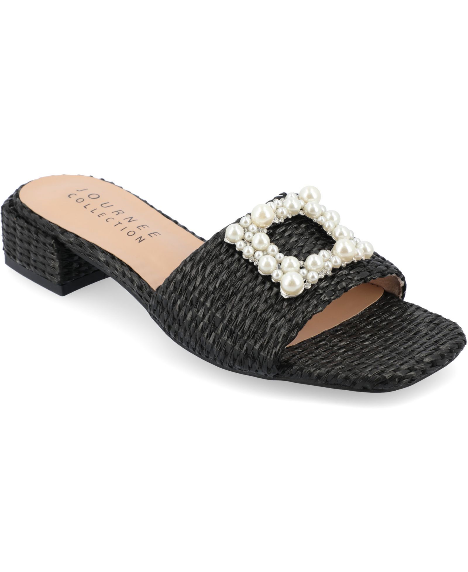 Женские сандалии-шлепанцы Journee Collection Women's Justina Ornamented Raffia